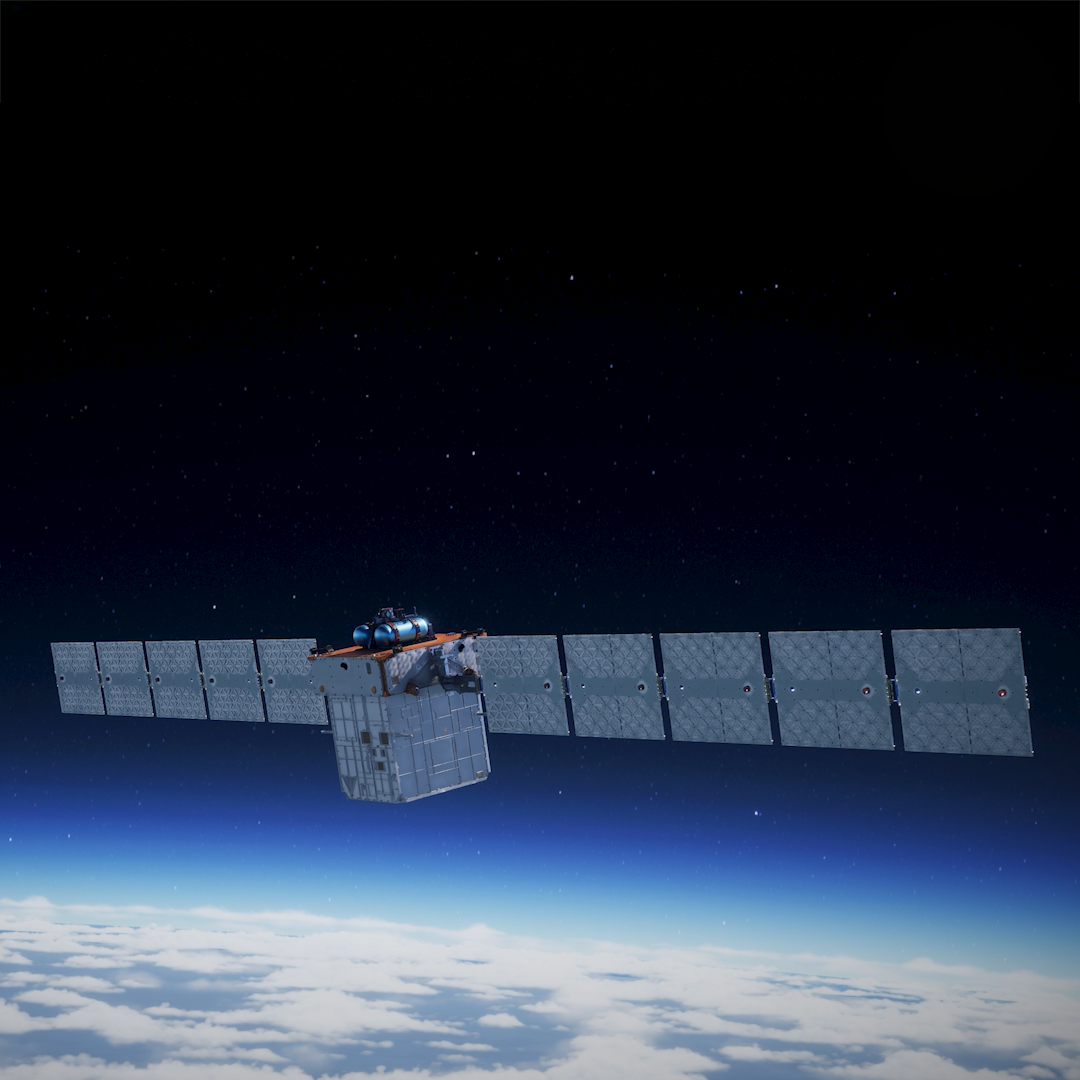 Render of the Lockheed Martin-built T3 Tracking Layer satellite for the Space Development Agency's Proliferated Warfighter Space Architecture.